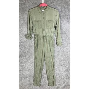 Old Navy Long Sleeve‎ Jogger Leg Utility Jumpsuit Girls Size XL 14 Green Pockets